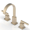 Brush Gold Three Holes Waterfall Basin Faucet